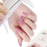 ملصقات أظافر جل (شبه صلبة) - وردي نقي