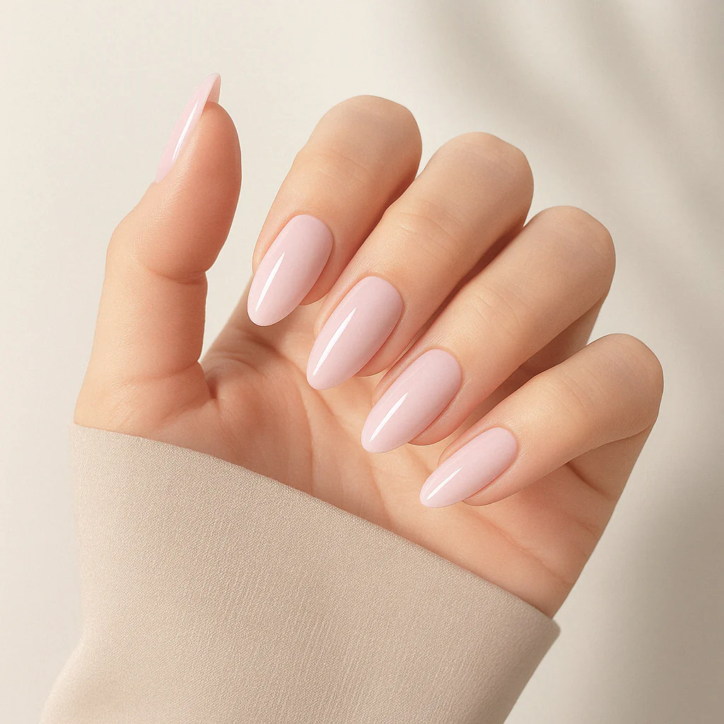 ملصقات أظافر جل (شبه صلبة) - وردي ناعم
