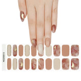 ملصقات أظافر جل (شبه صلبة) - رخامي وذهبي فاخر