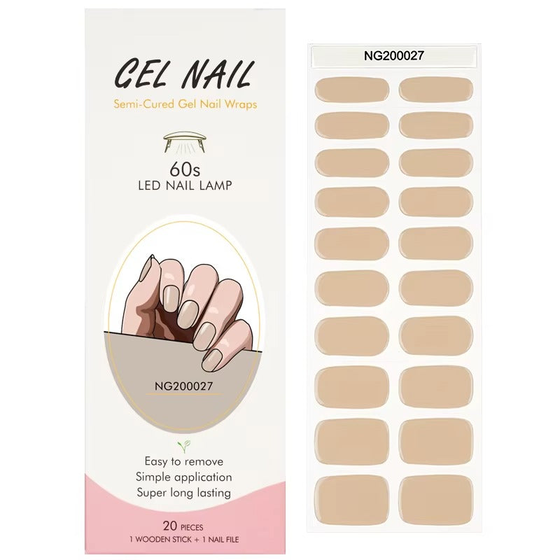 ملصقات أظافر جل (شبه صلبة) - نيود فاتح كلاسيكي