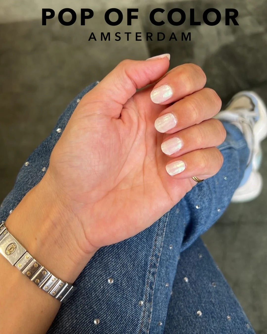 ملصقات أظافر جل (شبه صلبة) - نعناع لؤلؤي