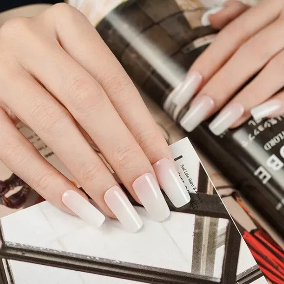 ملصقات أظافر جل (شبه صلبة) - أومبري وردي ناعم