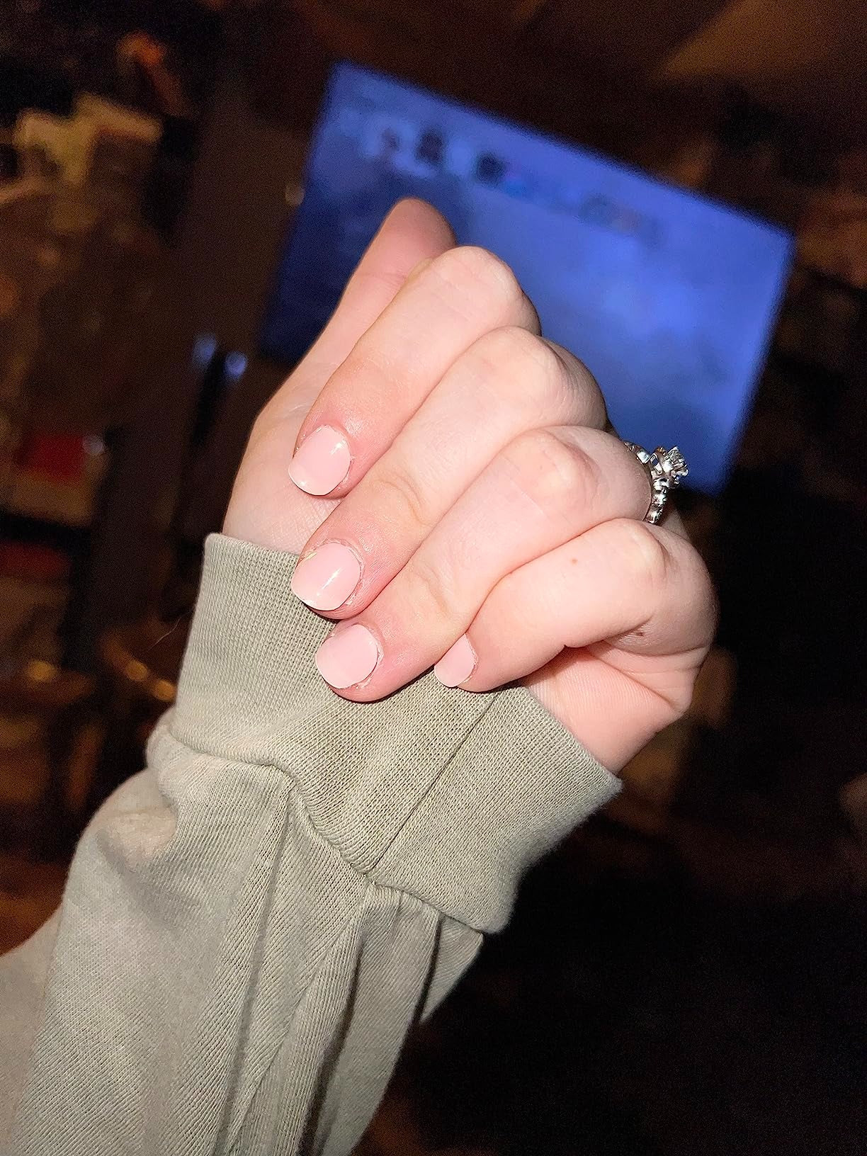 ملصقات أظافر جل (شبه صلبة) - وردي نقي