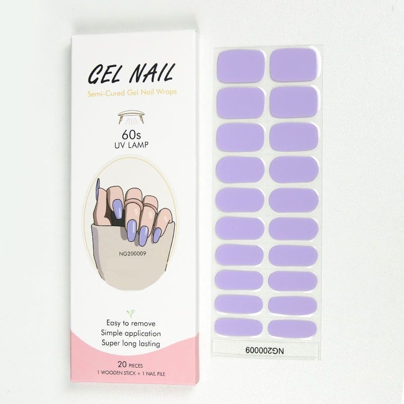 ملصقات أظافر جل (شبه صلبة) - لون لافندر - تتطلب مصباح UV