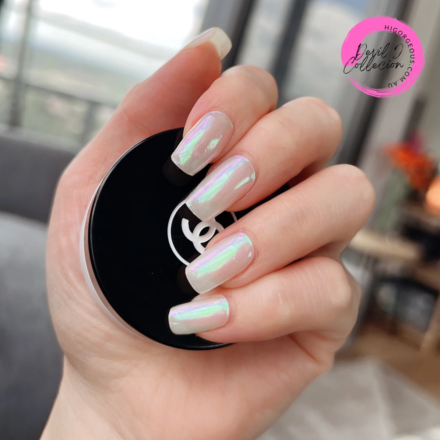 ملصقات أظافر جل (شبه صلبة) - نعناع لؤلؤي