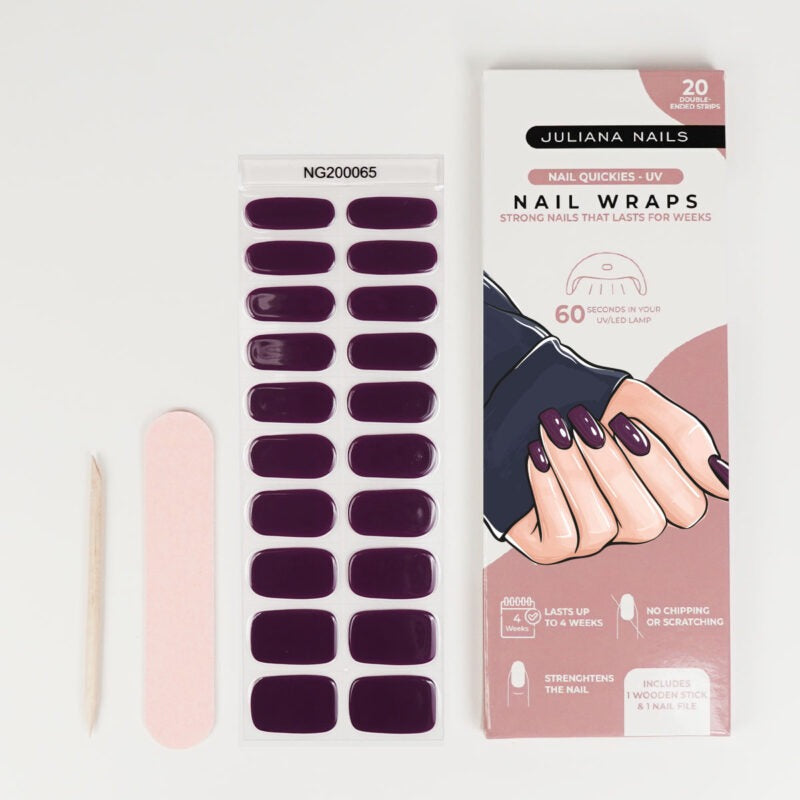 ملصقات أظافر جل (شبه صلبة) - لون برقوقي ملكي