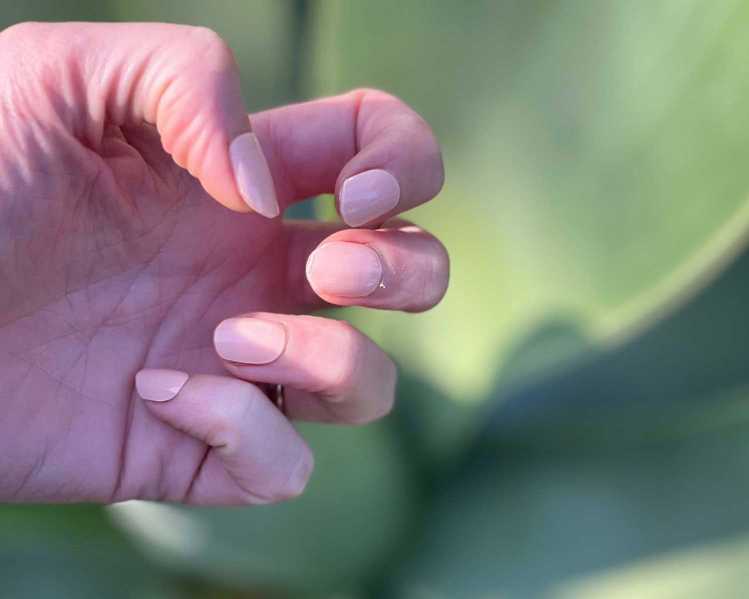 ملصقات أظافر جل (شبه صلبة) - لون خوخي ناعم