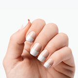 ملصقات أظافر جل (شبه صلبة) - فرنسي مع خط فضي